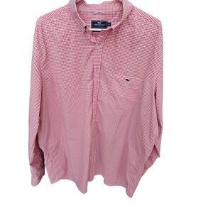 Vineyard Vines Performance Classic Fit Tukr Men's 2XL Gingham Lng Slv Buttn Up